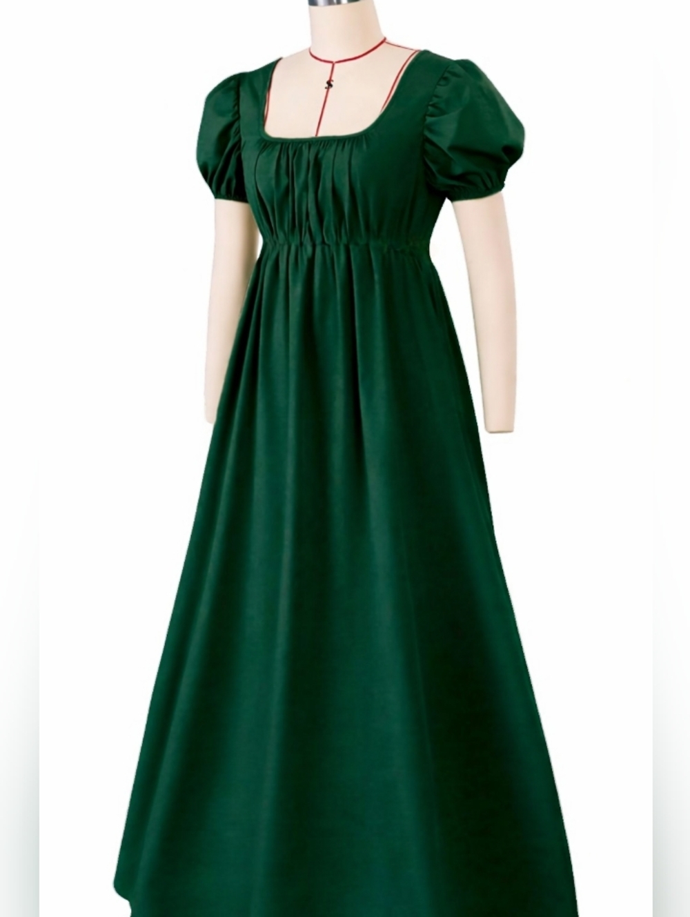 HEQU Emerald Green Regency Puff Sleeve Maxi Dress Size 2X (See Chart) NWOT
